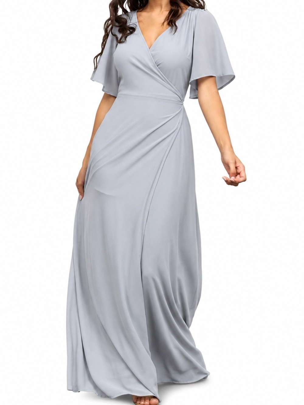 NWT Baltic Born Dusty Blue Maxi Wrap Dress Bridesmaid Wedding Size M